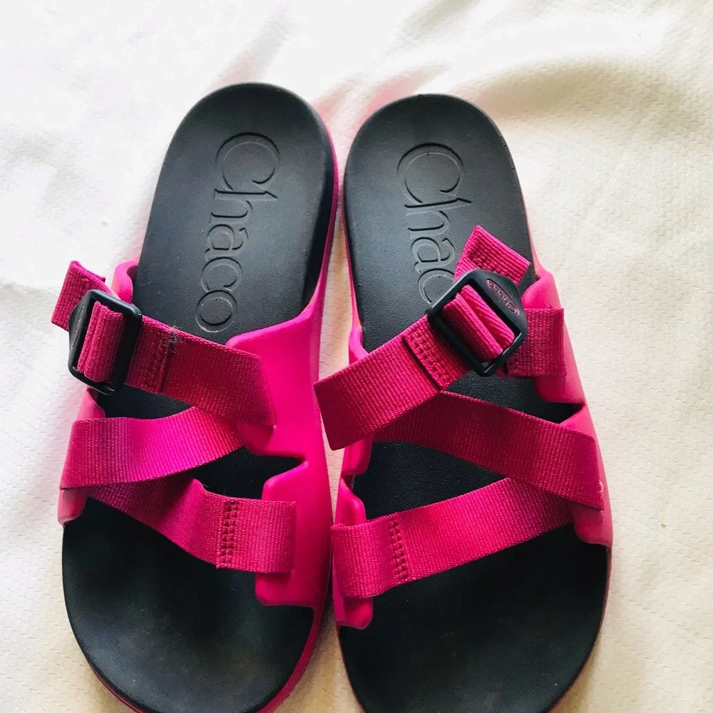 Chaco Pink and Black Sandals - Picture 3 of 6